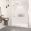 Zitta Shower door 60", in alcove, in chrome