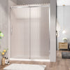 Zitta Shower door 60", in alcove, door on the left, in chrome and fluted glass