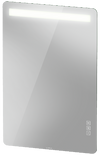 Rectangular mirror with LED lighting on a white background