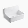Kohler 30" x 22" bracket-mount scrub-up/plaster sink with single faucet hole