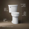 Kohler Kingston™ Two-piece elongated toilet, 1.28 gpf
