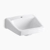 Kohler 19-1/4" x 17-1/4" wall-mount/concealed arm carrier bathroom sink with single faucet hole