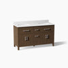 Kohler Kresla Cabinet With Sinks And Quartz Top 60-Inch Double-Sink Bathroom Vanity