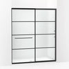 Kohler Sliding shower door, 75-1/2" H x 62-1/4 - 65-5/8" W, with heavy 5/16" thick Frosted glass with rectangular grille pattern