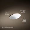 Kohler 20-3/4" oval undermount bathroom sink, no overflow