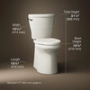 Betello® ContinuousClean XT two-piece elongated toilet with skirted trapway, 1.28 gpf