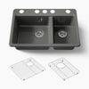 Kohler Riverby® 33" undermount double-bowl kitchen sink