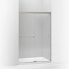 Kohler Sliding shower door, 70" H x 44-5/8 - 47-5/8" W, with 1/4" thick Crystal Clear glass