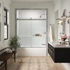 Kohler Frameless sliding bath door, 61-9/16" H x 56-5/8 - 59-5/8" W, with 5/16"-thick Crystal Clear glass