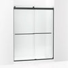 Kohler Frameless sliding shower door, 77-9/16" H x 56-5/8 - 59-5/8" W, with 5/16"-thick Crystal Clear glass