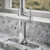 Kohler Touchless pull-down kitchen sink faucet with three-function sprayhead