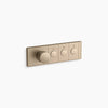 Kohler Three-outlet recessed mechanical thermostatic valve control