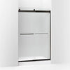 Kohler Sliding shower door, 74" H x 44-5/8 - 47-5/8" W, with 1/4" thick Frosted glass