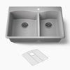Kohler Kennon® 33" top-/undermount double-bowl kitchen sink