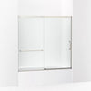 Kohler Sliding bath door, 56-3/4" H x 56-1/4 - 59-5/8" W with heavy 5/16" thick Crystal Clear glass