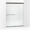 Kohler Sliding shower door, 76" H x 56-5/8 - 59-5/8" W, with 5/16" thick Frosted glass