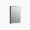 Kohler 16" W x 20" H aluminum single-door medicine cabinet with mirrored door, beveled edges