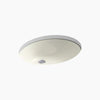 Kohler 21-1/4" oval undermount bathroom sink with glazed underside, no overflow