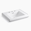 Kohler Pedestal/console table bathroom sink basin with 8" widespread faucet holes