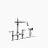 Kohler Two-hole bridge bar sink faucet with side sprayer