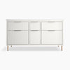 Kohler 60" wall-hung bathroom vanity cabinet with sinks and quartz top