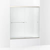 Kohler Sliding bath door, 62" H x 56-5/8 - 59-5/8" W, with 5/16" thick Frosted glass