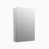 Kohler 24-1/8" W x 36-1/8" H aluminum single-door medicine cabinet with 170 degree hinge