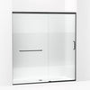 Kohler Sliding shower door, 75-1/2" H x 68-1/4 - 71-5/8" W, with heavy 5/16" thick Crystal Clear glass with privacy band