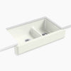 Kohler Smart Divide® 35-1/2" undermount double-bowl farmhouse kitchen sink with short apron