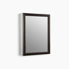 Kohler 20" W x 26" H aluminum single-door medicine cabinet with oil-rubbed bronze framed mirror door