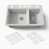 Kohler Riverby® 33" undermount double-bowl kitchen sink