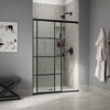 Kohler Sliding shower door, 75-1/2" H x 44-1/4 - 47-5/8" W, with heavy 5/16" thick Crystal Clear glass with rectangular grille pattern