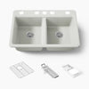 Kohler Riverby® 33" undermount double-bowl workstation kitchen sink