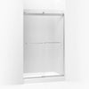 Kohler Sliding shower door, 74" H x 44-5/8 - 47-5/8" W, with 1/4" thick Frosted glass