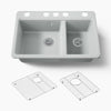 Kohler Riverby® 33" undermount double-bowl kitchen sink