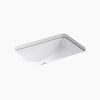 Kohler 21" rectangular undermount bathroom sink with glazed underside, no overflow