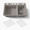 Kohler Riverby® 33" undermount double-bowl kitchen sink