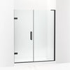 Kohler Frameless pivot shower door, 71-3/4" H x 57-1/4 - 58" W, with 3/8" thick Crystal Clear glass
