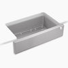 Kohler 34" undermount single-bowl farmhouse kitchen sink with fluted design