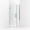 Kohler Frameless pivot shower door, 71-9/16" H x 33-5/8 - 34-3/8" W, with 3/8" thick Crystal Clear glass