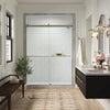 Kohler Frameless sliding shower door, 77-9/16" H x 56-5/8 - 59-5/8" W, with 5/16"-thick Crystal Clear glass