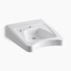 Kohler 20" x 27" wall-mount/concealed arm carrier wheelchair bathroom sink with single faucet hole and left-hand soap dispenser hole