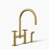 Kohler Billet® Two-hole bridge kitchen sink faucet with side sprayer