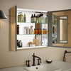 Kohler 30" W x 26" H aluminum two-door medicine cabinet with mirrored doors, beveled edges