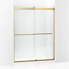 Kohler Frameless sliding shower door, 77-9/16" H x 56-5/8 - 59-5/8" W, with 5/16"-thick Crystal Clear glass