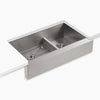Kohler Smart Divide® 35-1/2" undermount double-bowl farmhouse kitchen sink