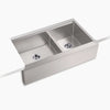 Kohler Smart Divide® 35-1/2” undermount double-bowl farmhouse workstation kitchen sink