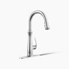 Kohler Pull-down kitchen sink faucet with three-function sprayhead