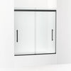Kohler Frameless sliding bath door, 63-9/16" H x 54-5/8 - 59-5/8" W, with 5/16" thick Frosted glass