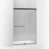 Kohler Sliding shower door, 70" H x 44-5/8 - 47-5/8" W, with 1/4" thick Crystal Clear glass